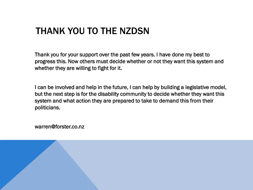 thank you to the nzdsn