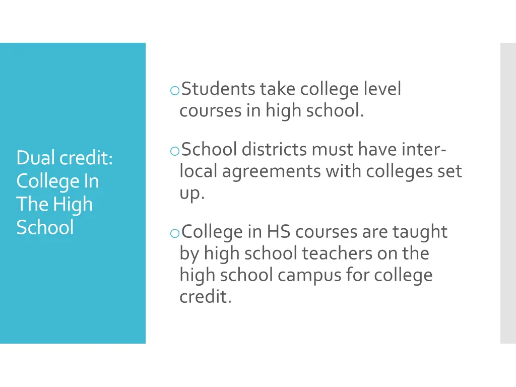 o students take college level courses in high