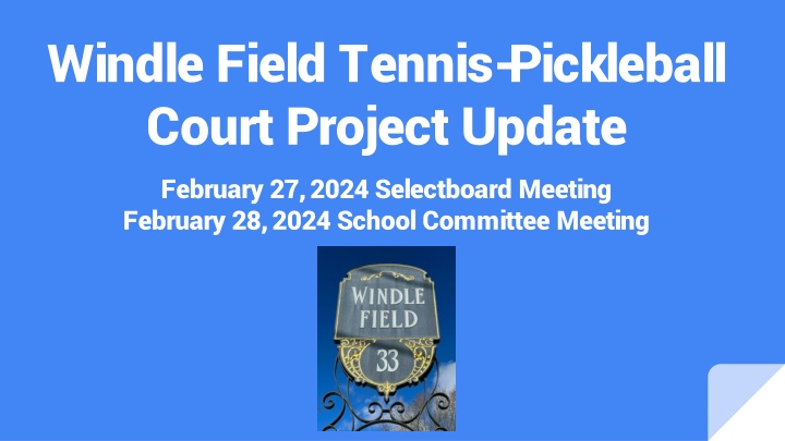 windle field tennis pickleball court project