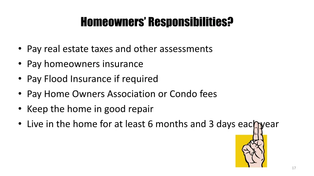 homeowners responsibilities