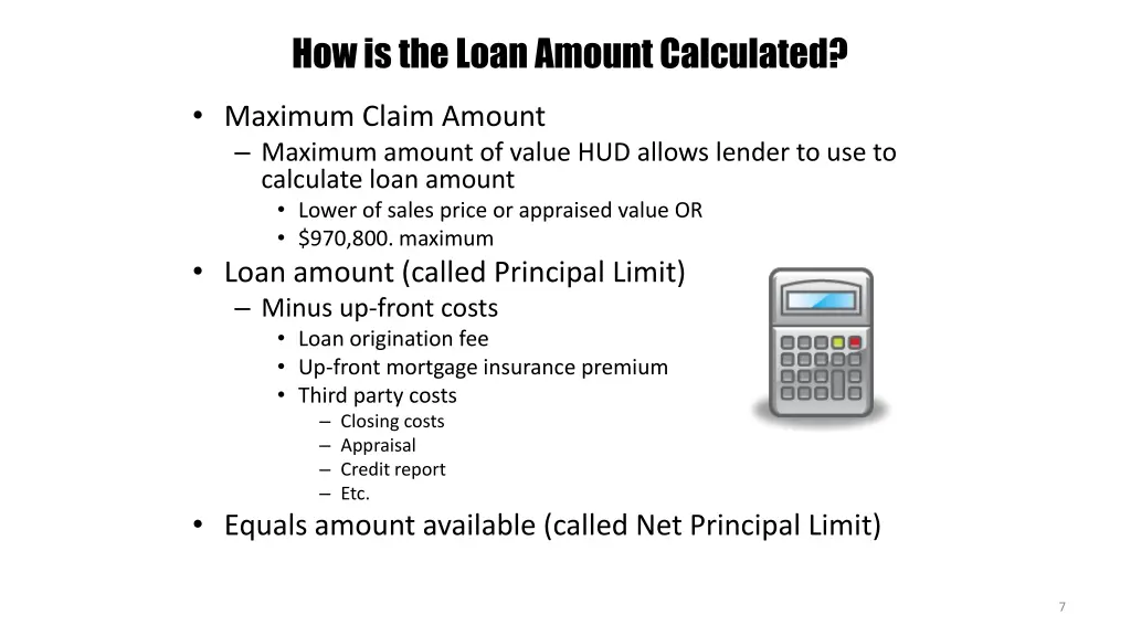 how is the loan amount calculated