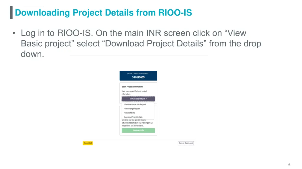 downloading project details from rioo is
