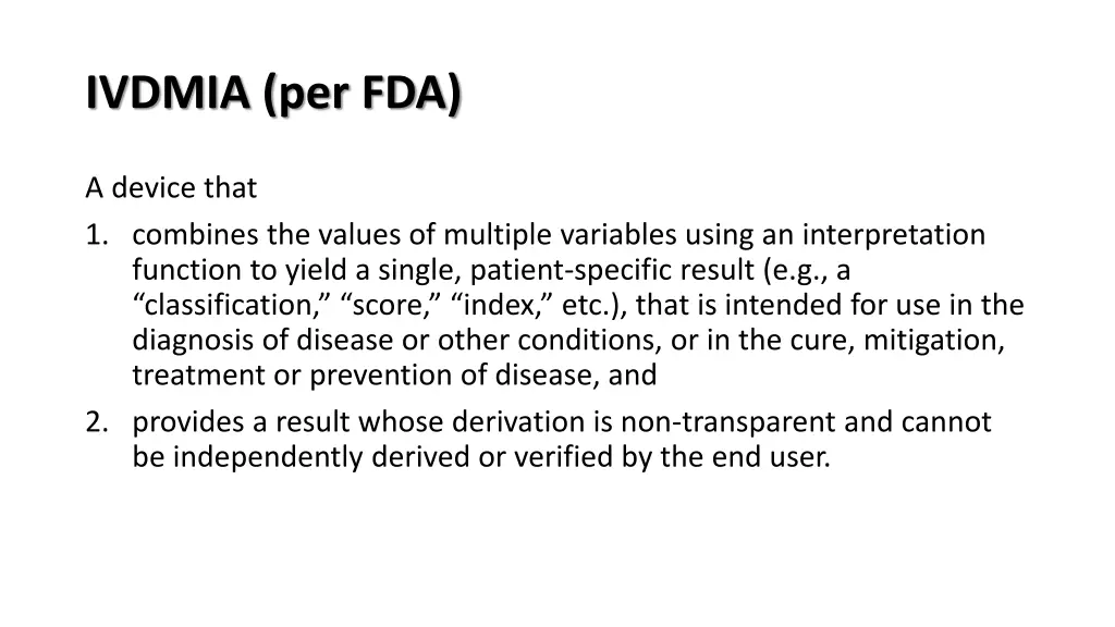 ivdmia per fda