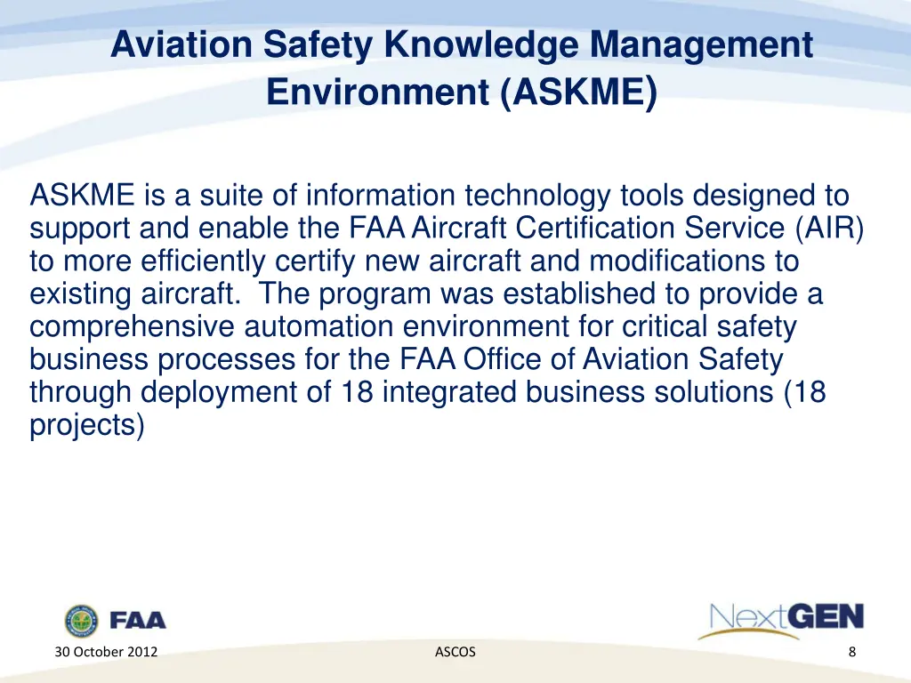 aviation safety knowledge management environment