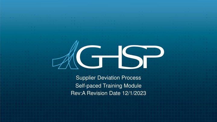 supplier deviation process self paced training