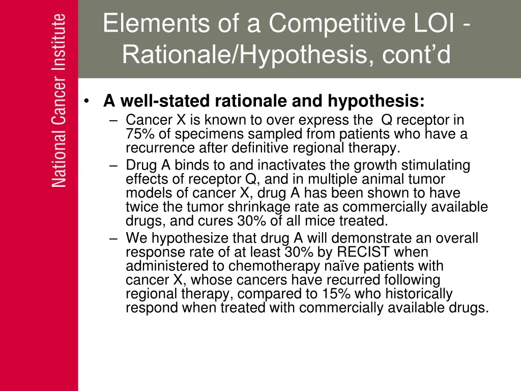elements of a competitive loi rationale 1