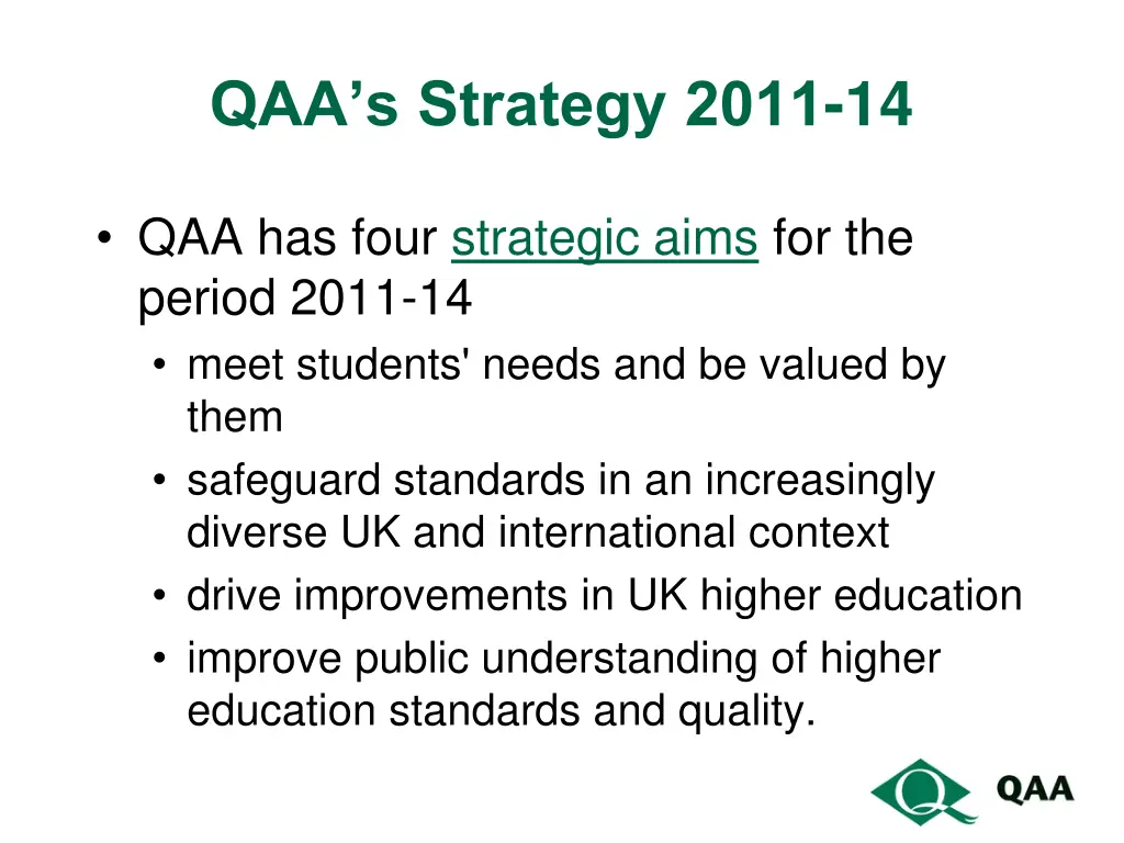 qaa s strategy 2011 14