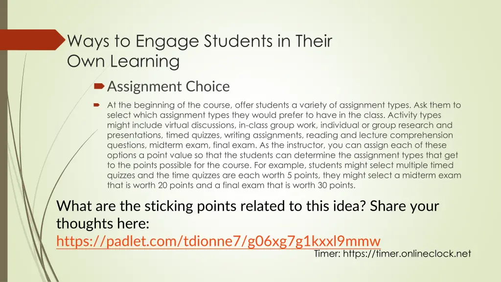 ways to engage students in their own learning