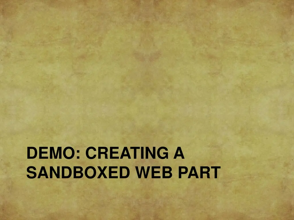 demo creating a sandboxed web part