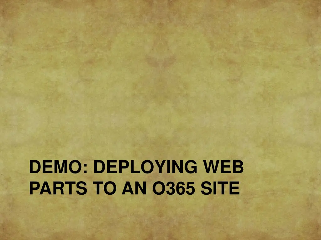 demo deploying web parts to an o365 site