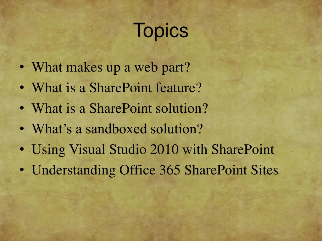 topics