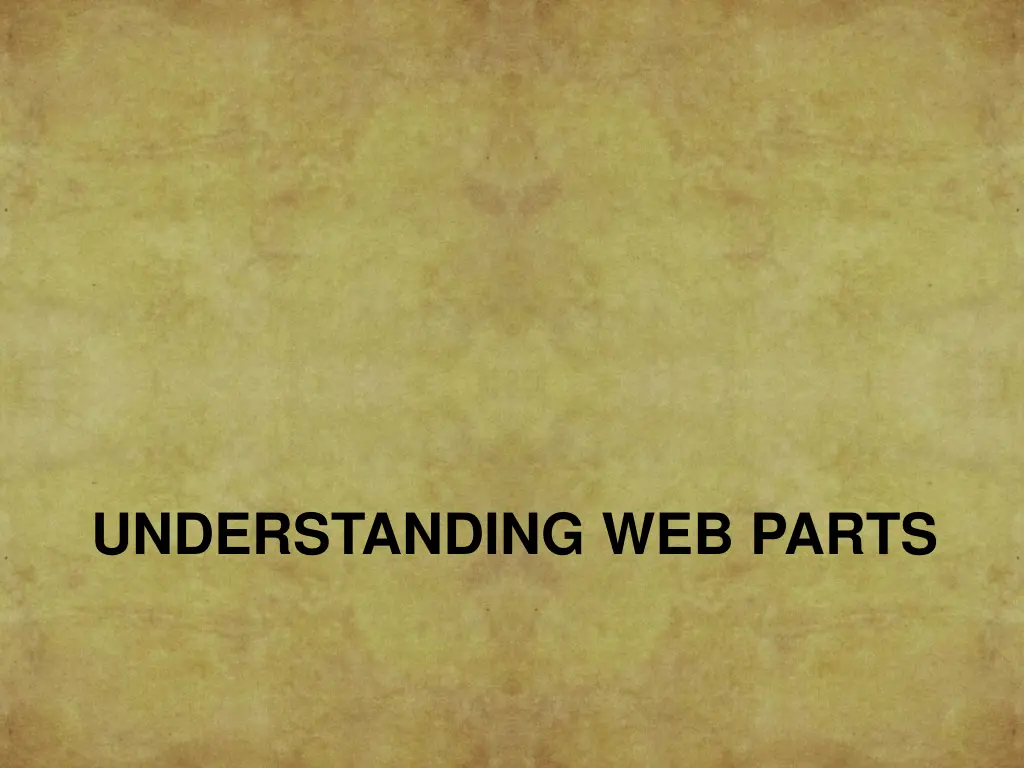 understanding web parts