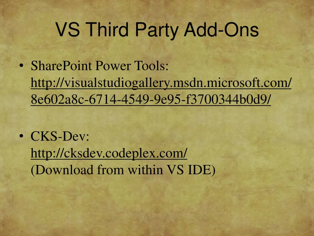 vs third party add ons