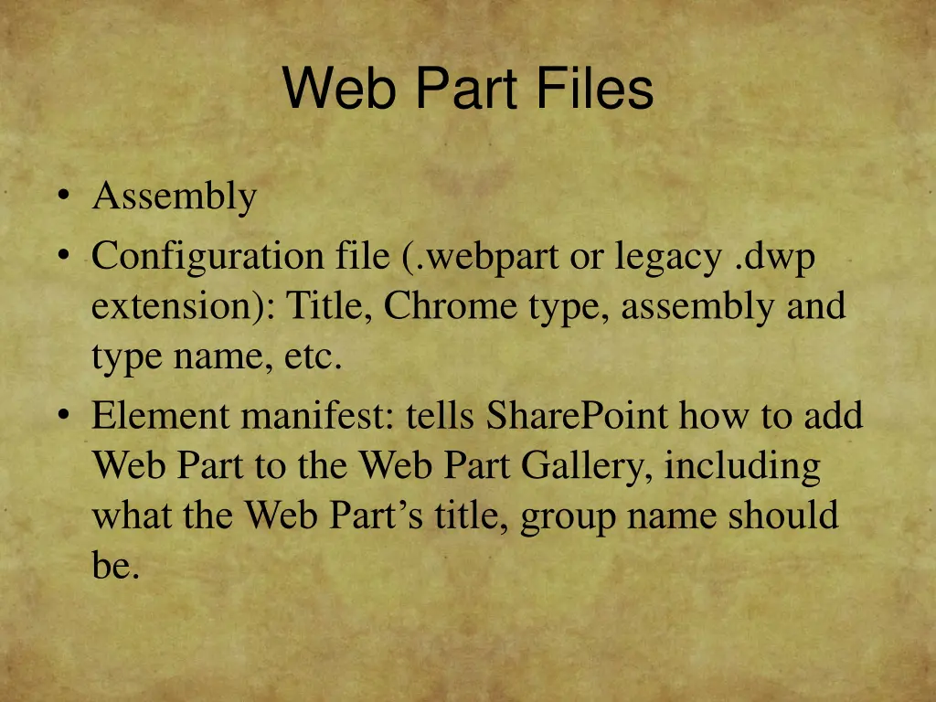 web part files