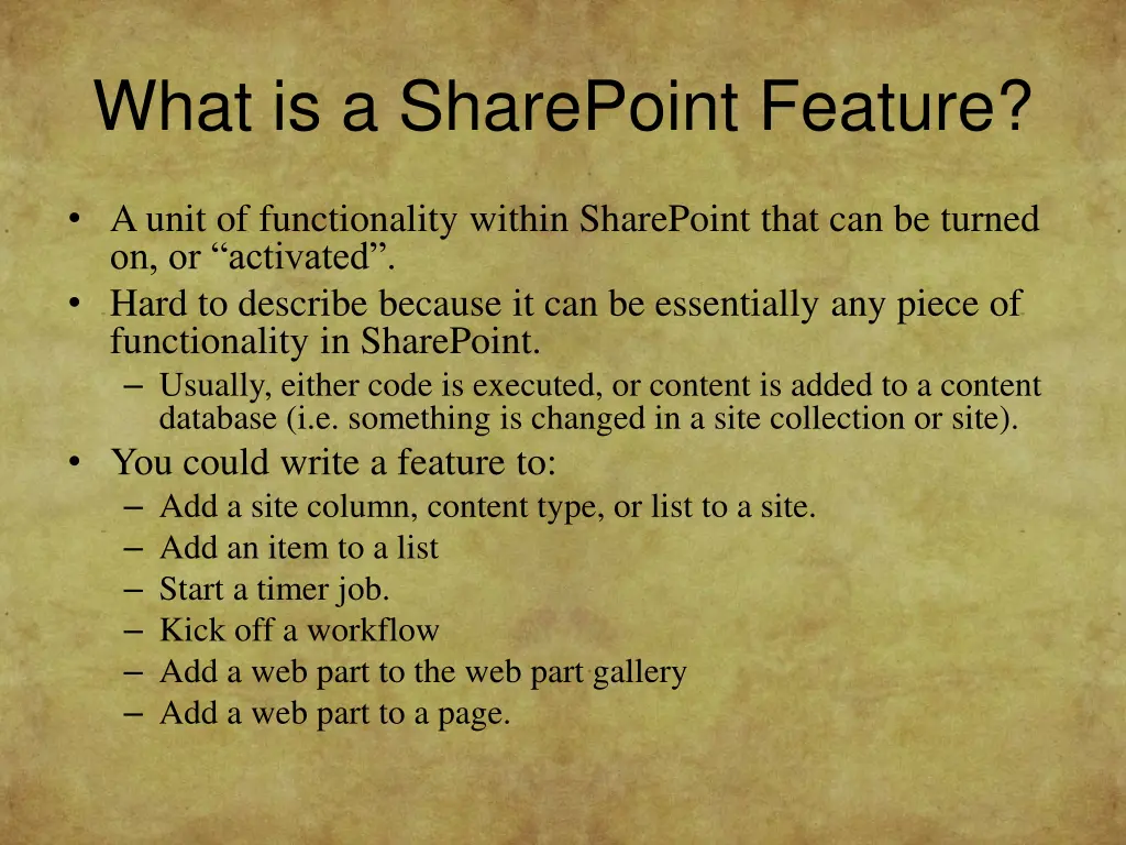 what is a sharepoint feature