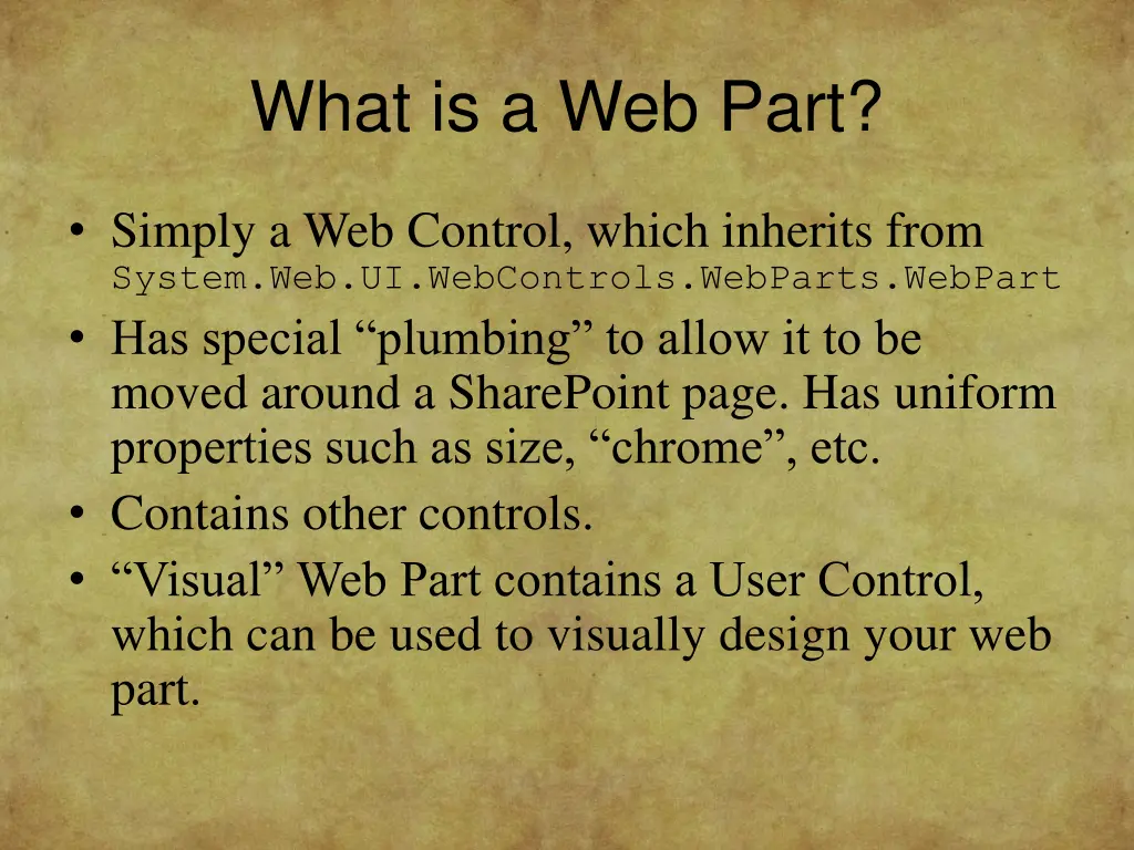 what is a web part