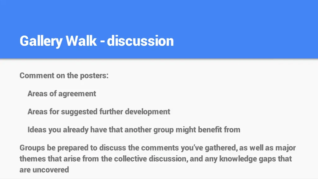 gallery walk discussion