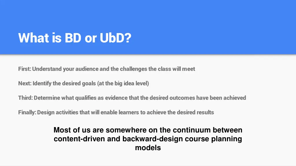 what is bd or ubd