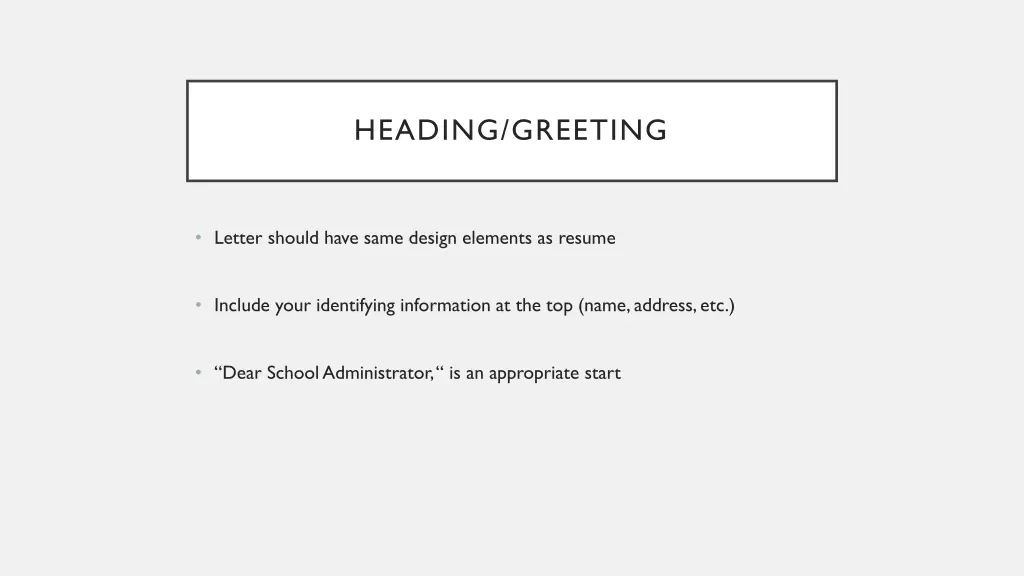 heading greeting
