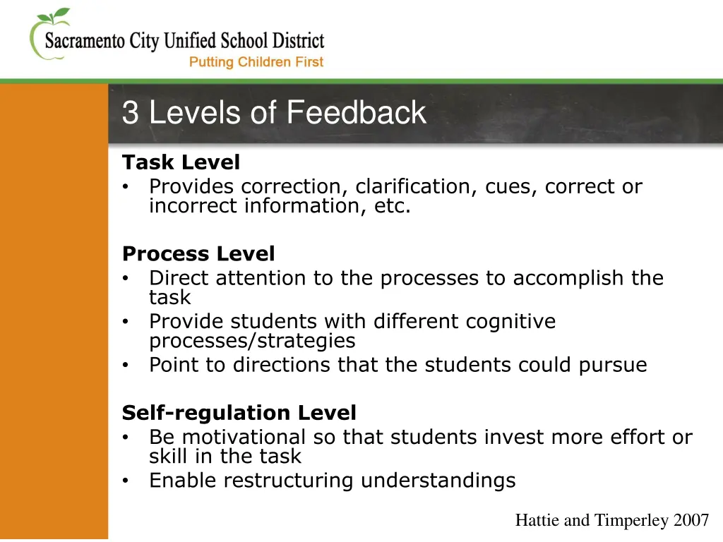 3 levels of feedback