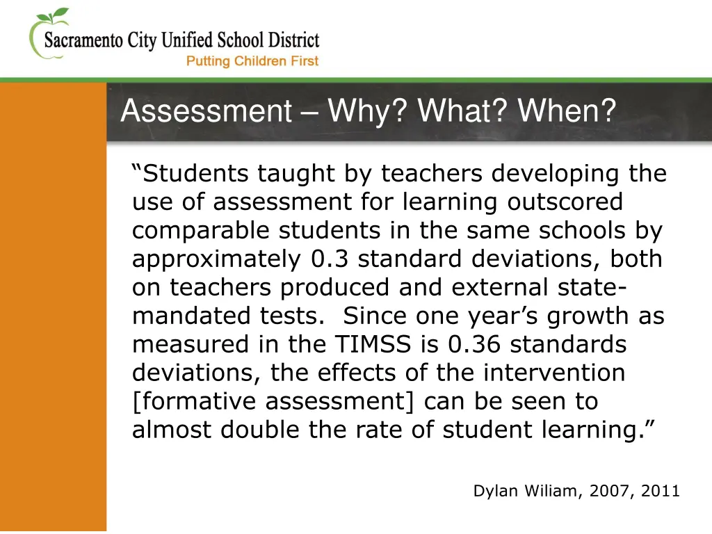 assessment why what when 1