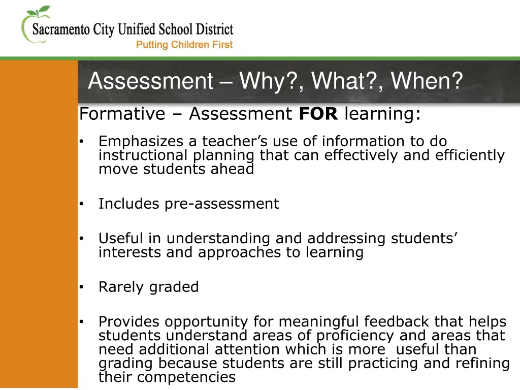 assessment why what when formative assessment