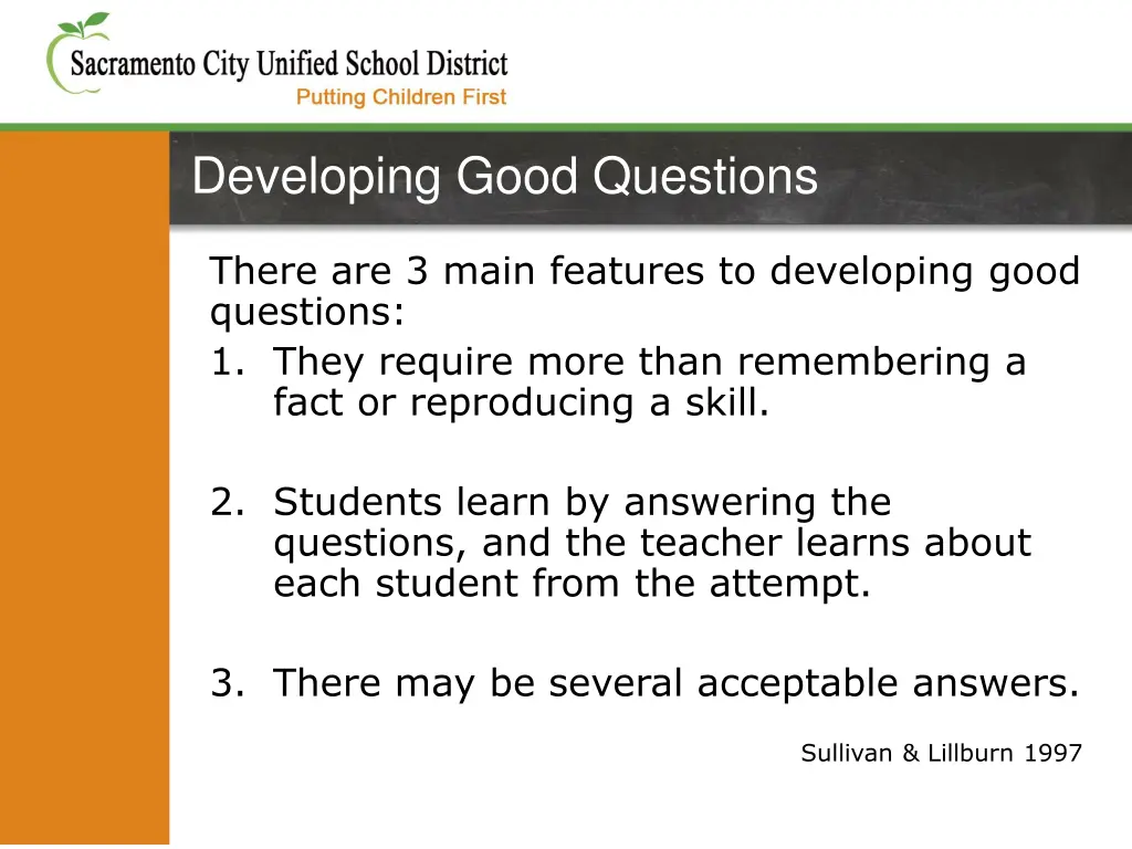 developing good questions