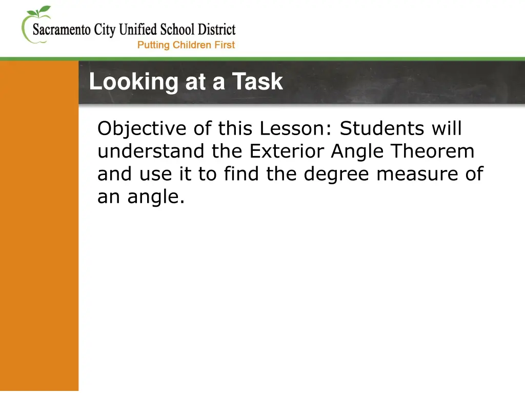 looking at a task