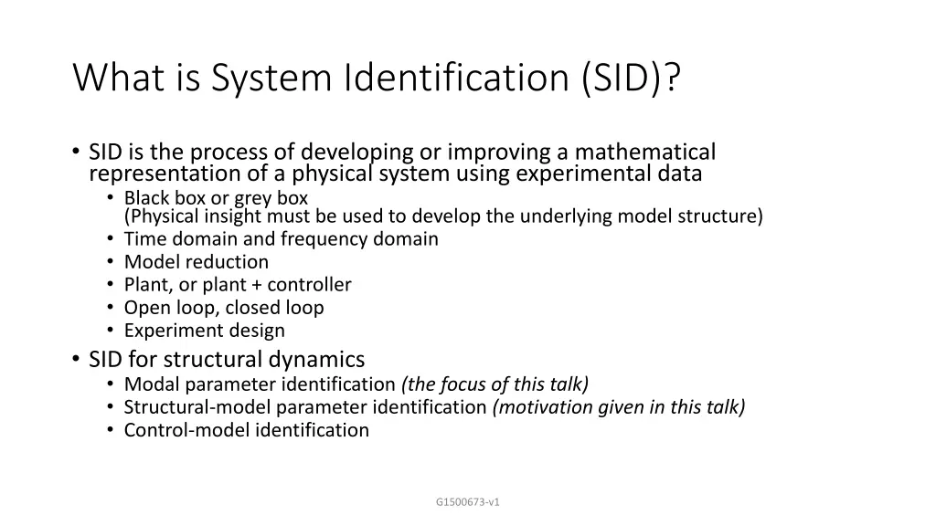 what is system identification sid