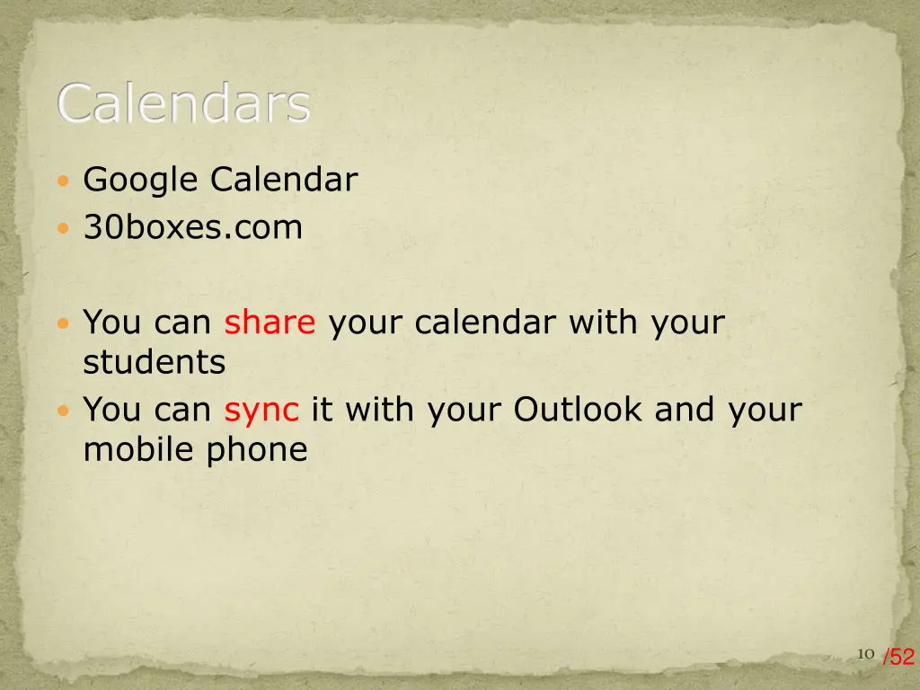 calendars