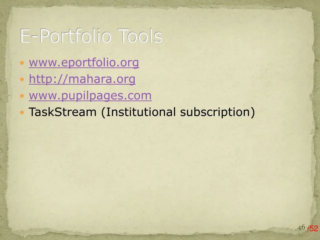 e portfolio tools