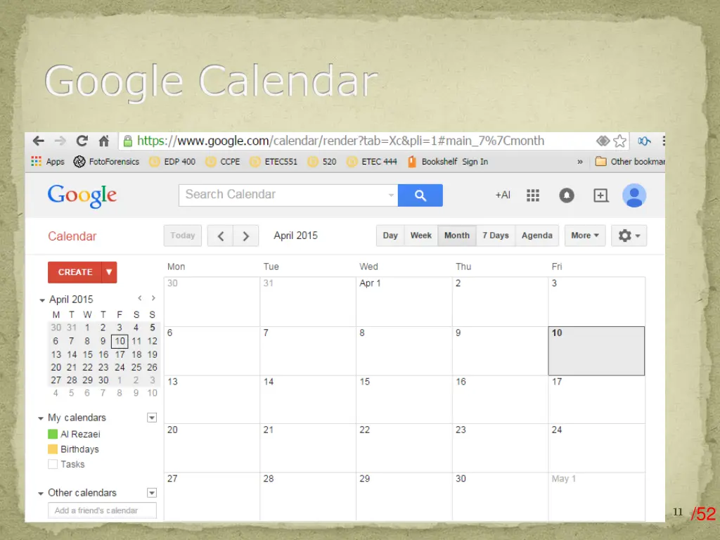 google calendar