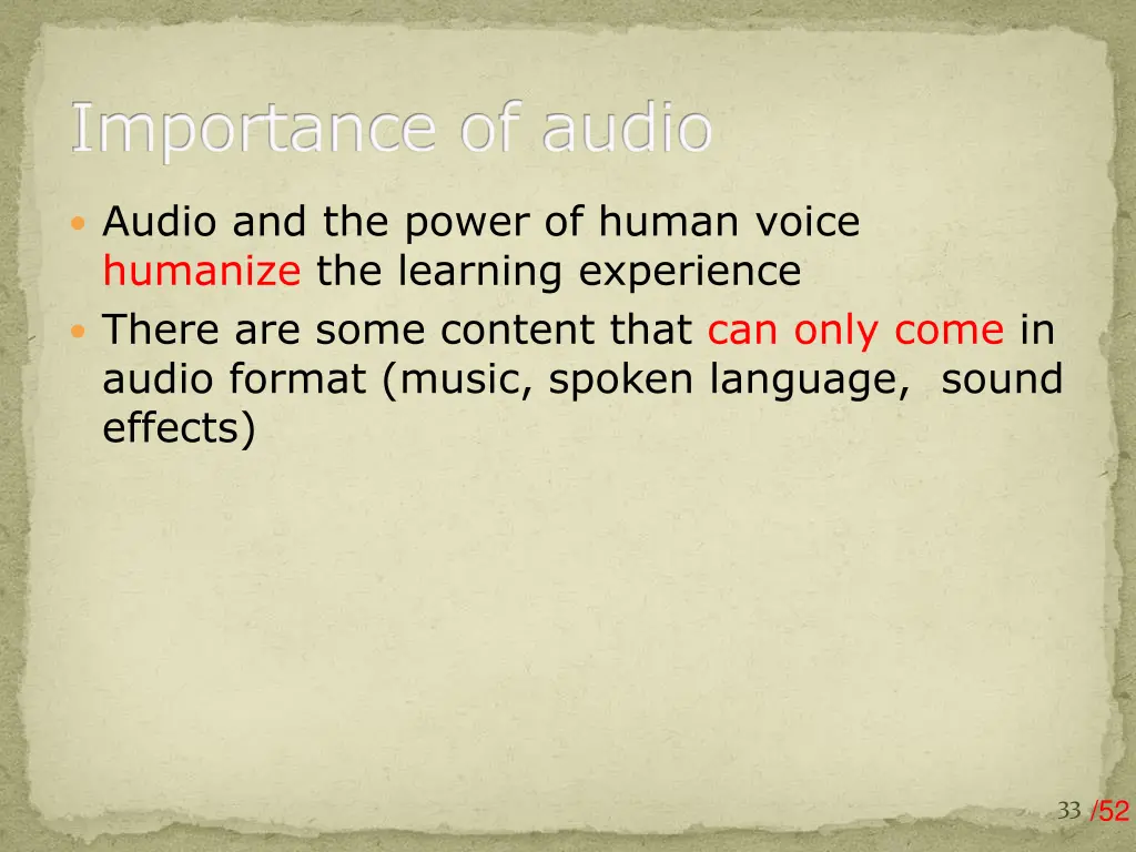 importance of audio