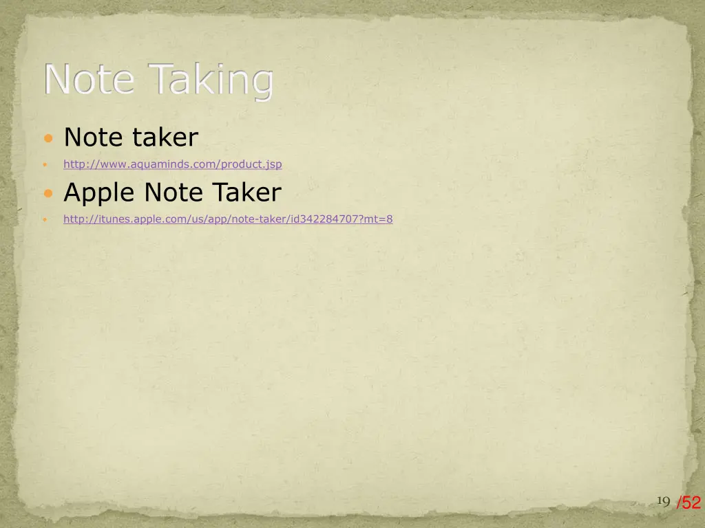 note taking