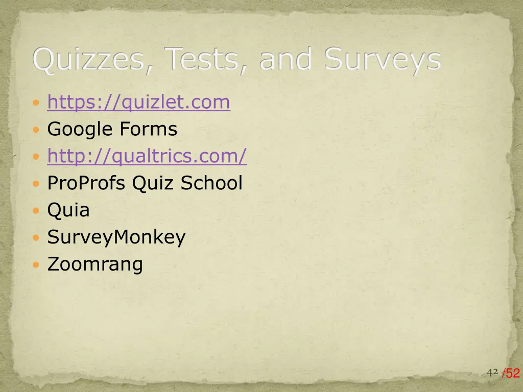 quizzes tests and surveys