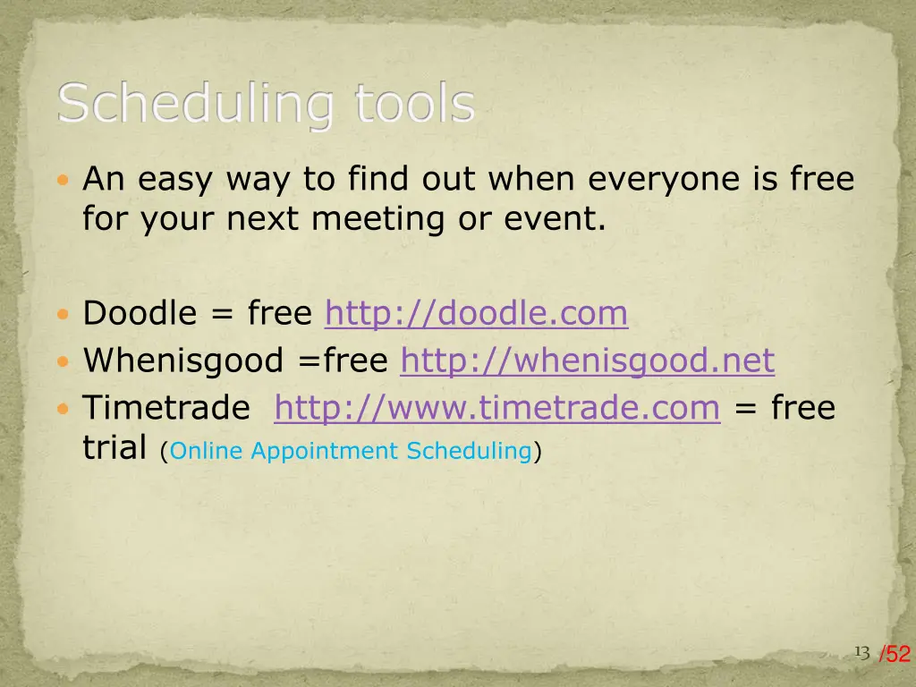scheduling tools