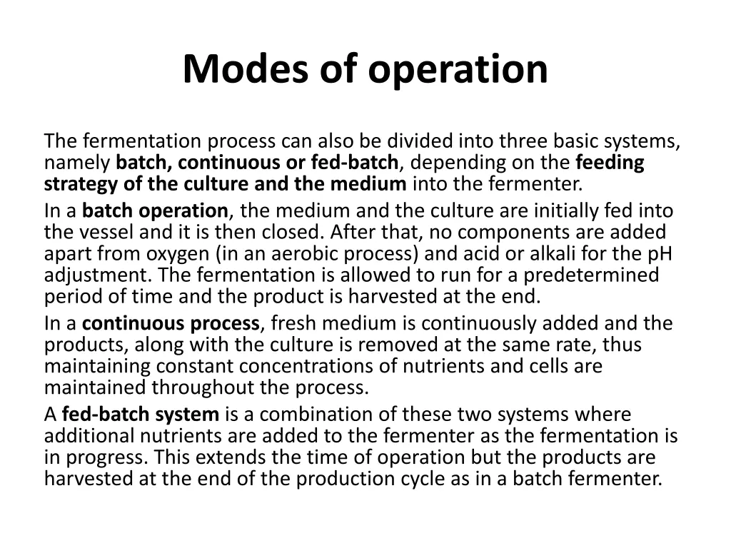 modes of operation