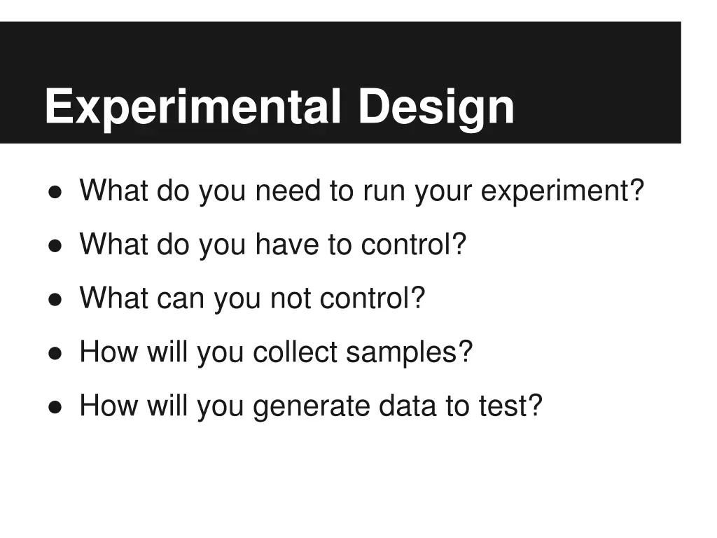 experimental design