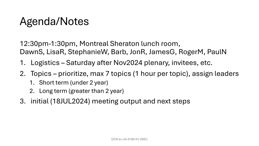 agenda notes