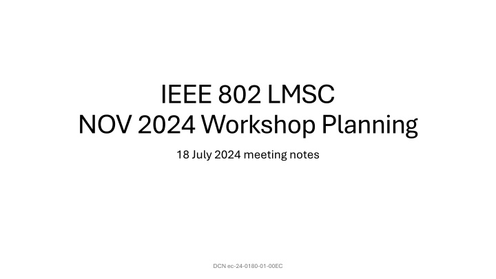 ieee 802 lmsc nov 2024 workshop planning 18 july
