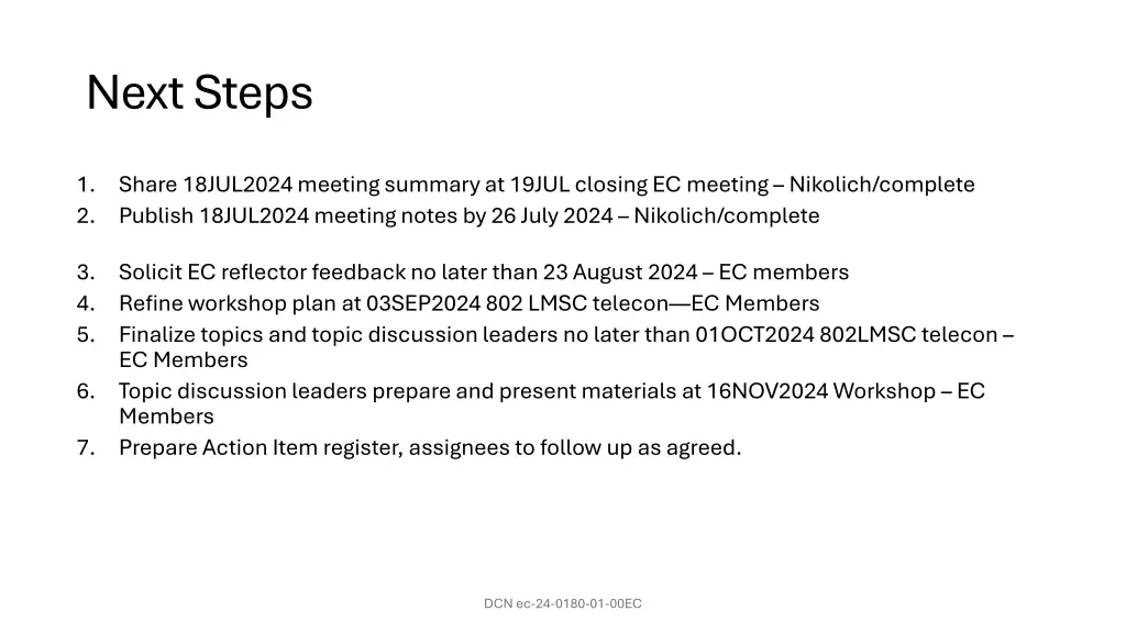 next steps