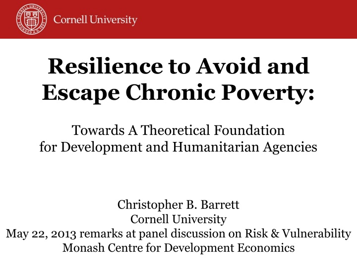 resilience to avoid and escape chronic poverty
