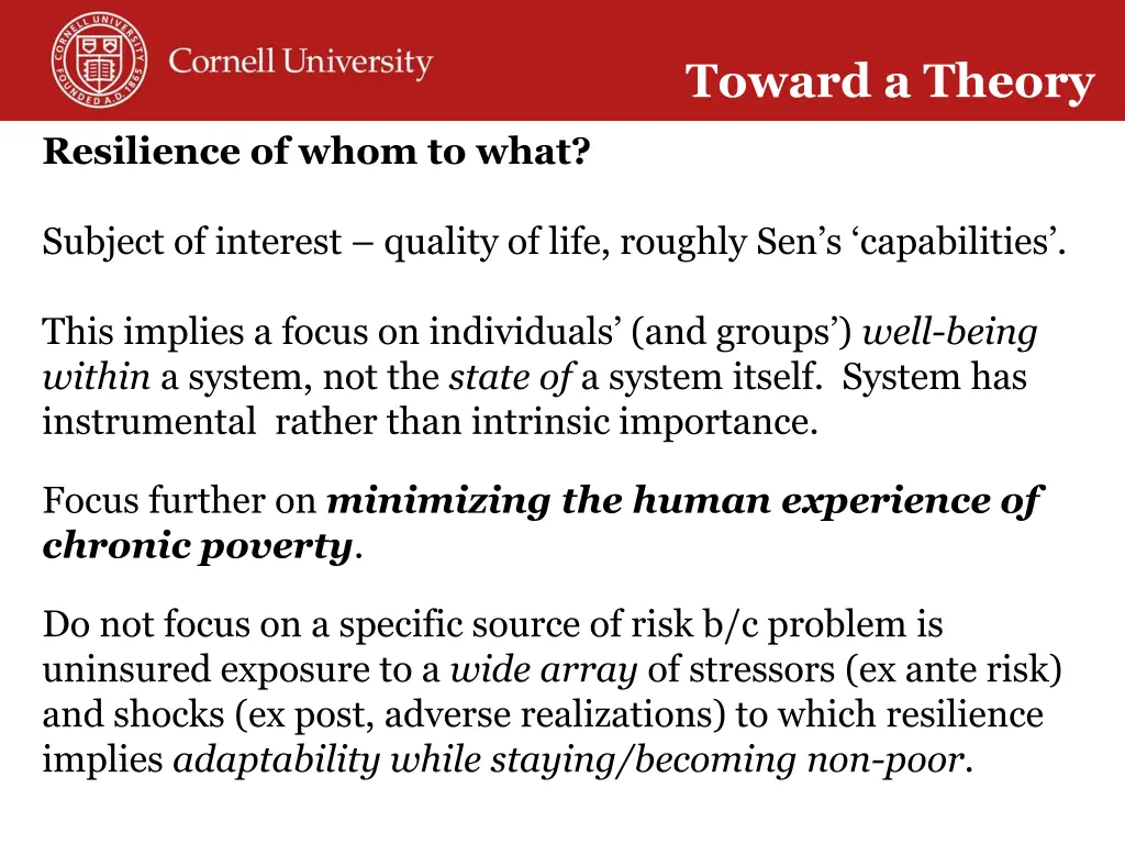 toward a theory