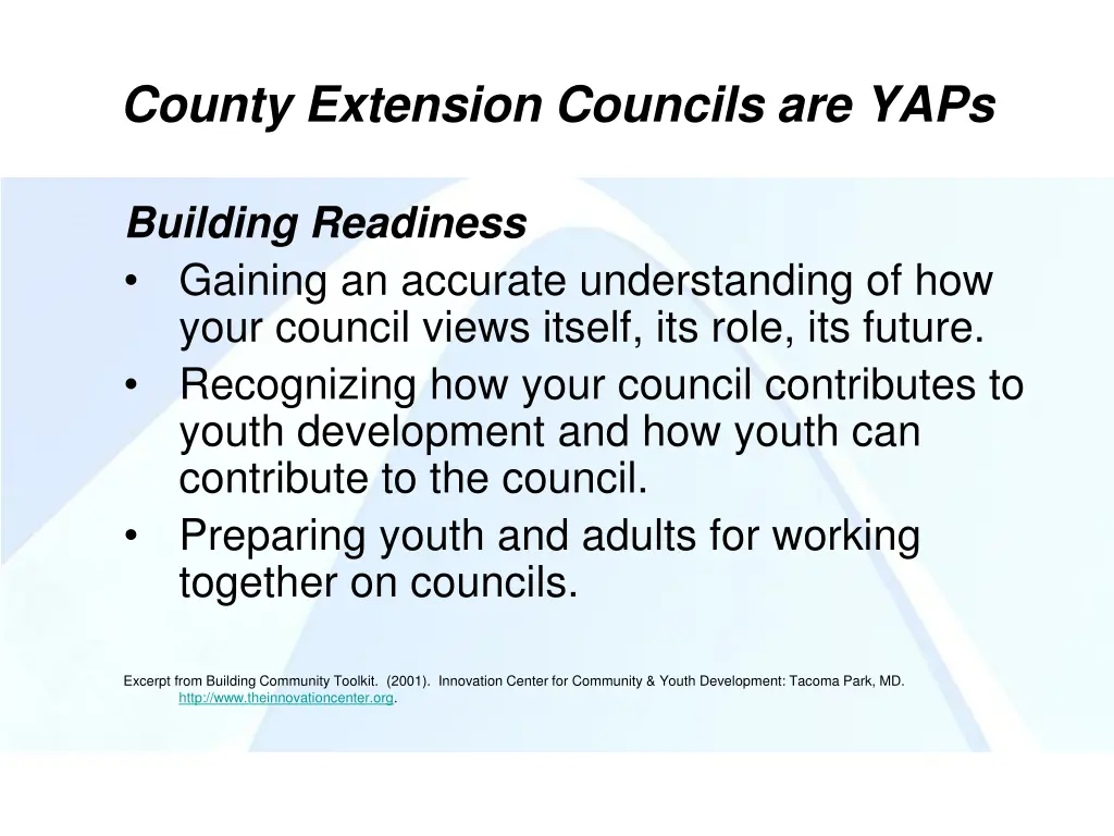 county extension councils are yaps 2