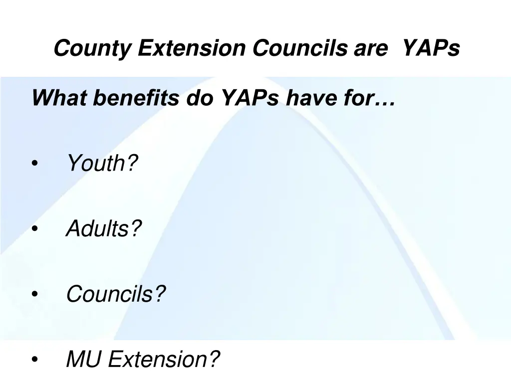 county extension councils are yaps
