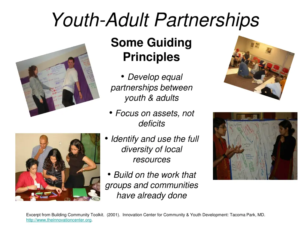 youth adult partnerships some guiding principles