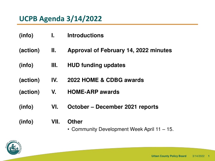 ucpb agenda 3 14 2022