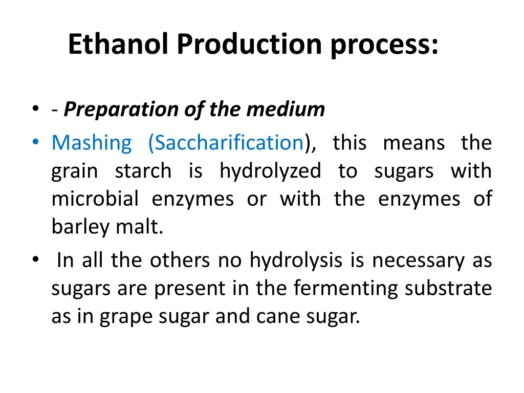 ethanol production process