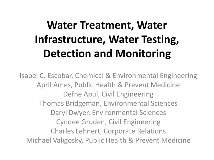 water treatment water infrastructure water