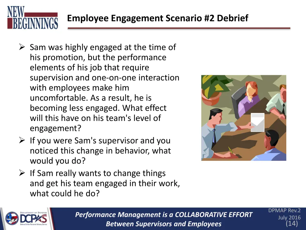 employee engagement scenario 2 debrief